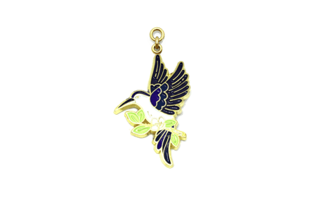 Hummingbird Enamel Charm