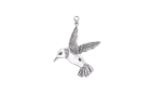 Silver Hummingbird Charm in flight
