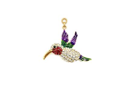 Sparkling Crystals Hummingbird Charm