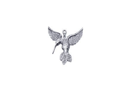 Antique Silver Hummingbird Charm