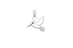 White Enamel Hummingbird Charm
