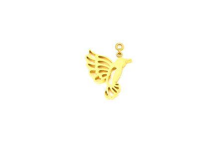 Gold-tone Hummingbird Charm