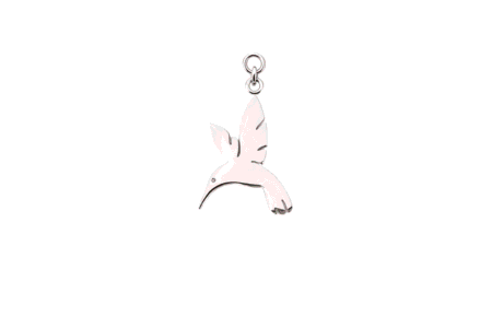 Shiny Silver Hummingbird Charm