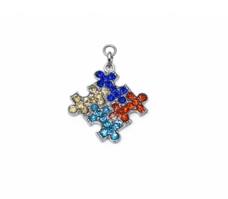 Crystal Puzzle Piece Charm