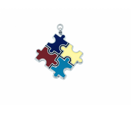 LZZ Autism Awareness Square Puzzle Charm