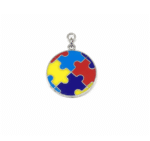 Colorful Round Puzzle Piece Charm