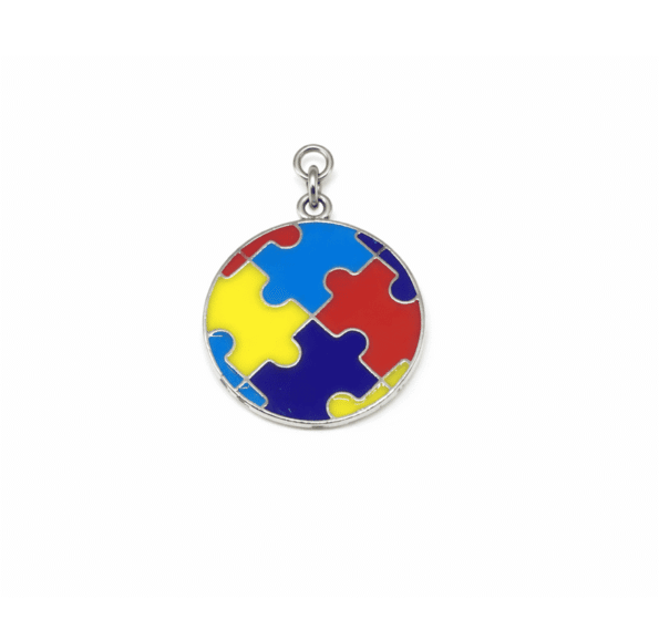 SPUZ-009 Colourful Round Puzzle Piece Charm