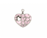 Pink Enamel Heart-Shaped Puzzle Charm
