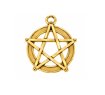 Gold Ball-Tip Pentacle Charm
