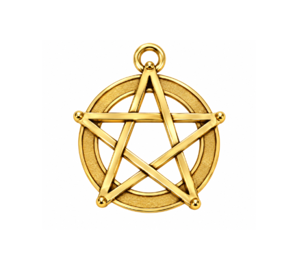 Gold Ball-Tip Pentacle Charm