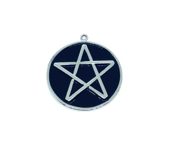 SCPE-003 Black Enamel Pentacle Charm
