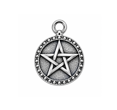 Antique Silver Pentacle Charm